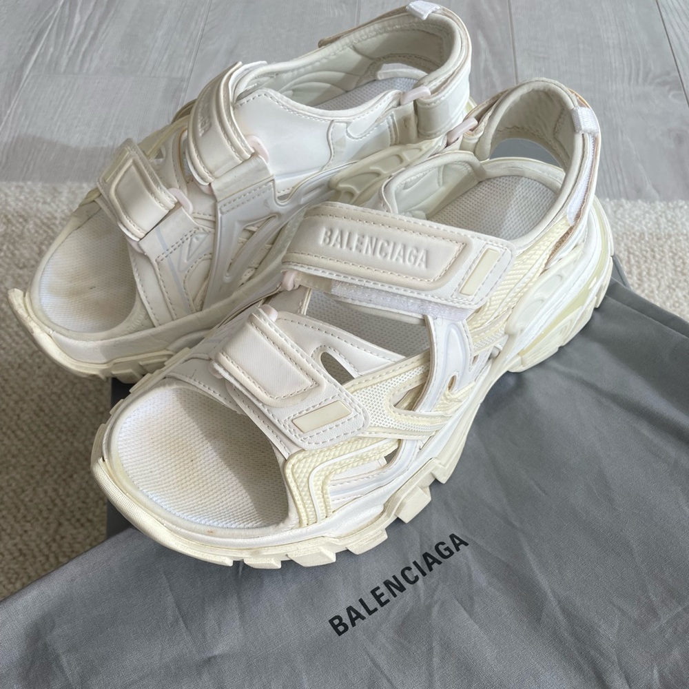 Authentic Balenciaga White track Sandals